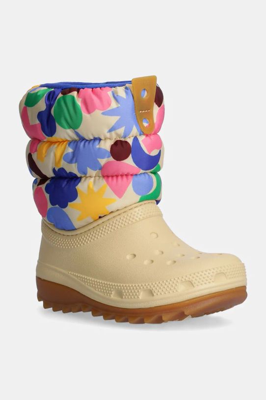 Crocs cizme de iarna copii CLASSIC NEO PUFF GEO SHAPES BOOT izolat bej 210411.CLASSIC.NEO.PUFF