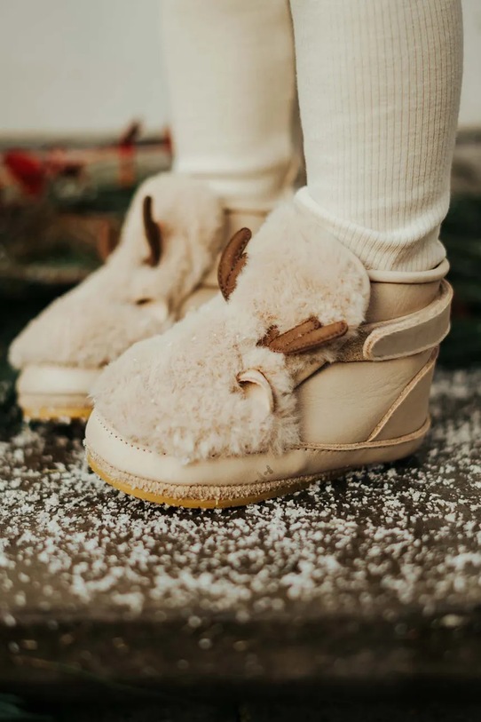 Δερμάτινα βρεφικά παπούτσια Donsje Richy Booties Reindeer μόνωση μπεζ 1033810