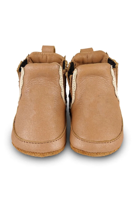 Chłopiec Donsje buty skórzane niemowlęce Elfine Booties 1040200 brązowy
