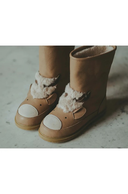 Donsje ghete de iarna pentru copii din piele Wadudu Exclusive Boots Reindeer 2022119.22.28 maro