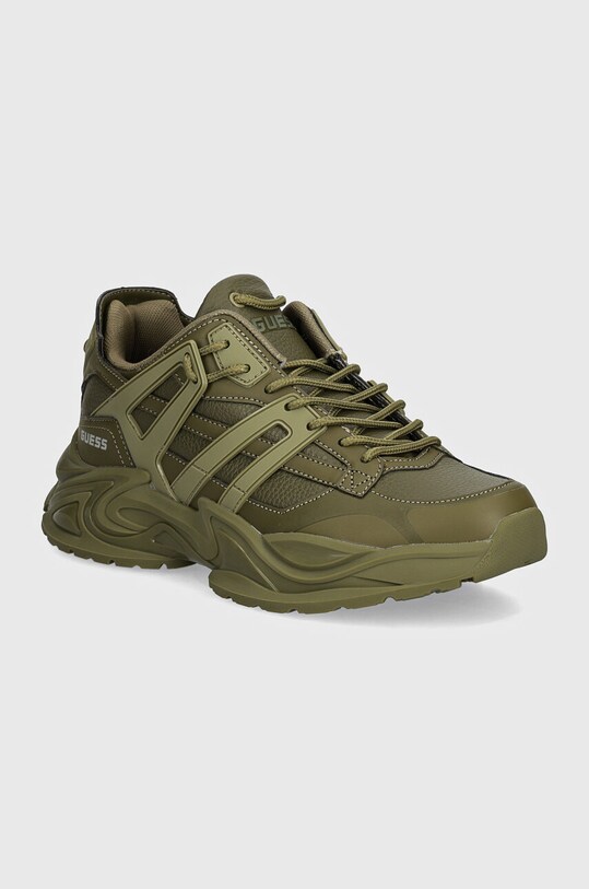 Кросівки Guess BELLUNO LOW імітація лицьової шкіри зелений FMTBEL.ELE12.GREEN