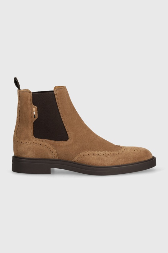 BOSS magasszárú cipő velúrból Calev 50523007.260 bézs AW24