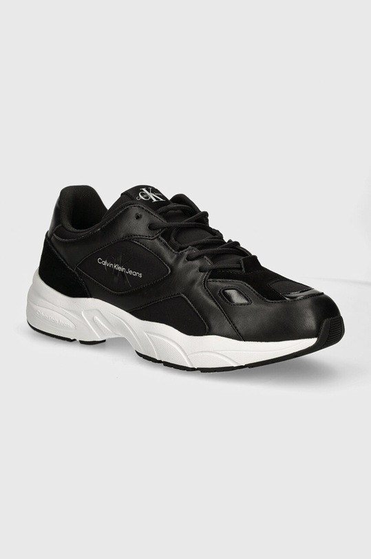 Αθλητικά Calvin Klein Jeans RETRO TENNIS LOW LACEUP MTL συνθετικό μαύρο YM0YM00985