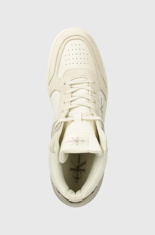 Кроссовки Calvin Klein Jeans BASKET CUP MID LACEUP LTH ML MTR бежевый YM0YM00995
