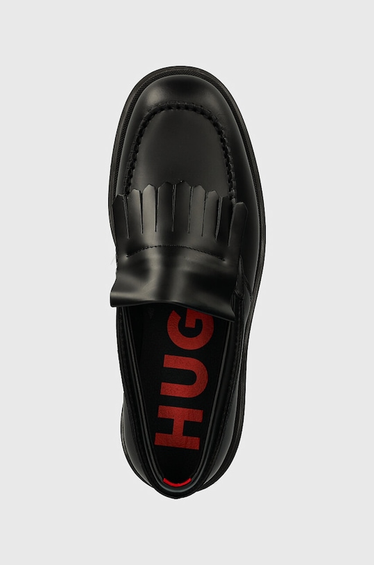 HUGO mokasyny skórzane Chaol czarny 50522977.001