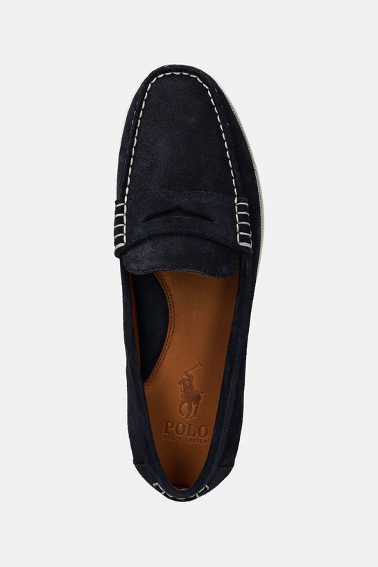 Mokasinke od brušene kože Polo Ralph Lauren Merton Penny mornarsko plava 803945275001.410