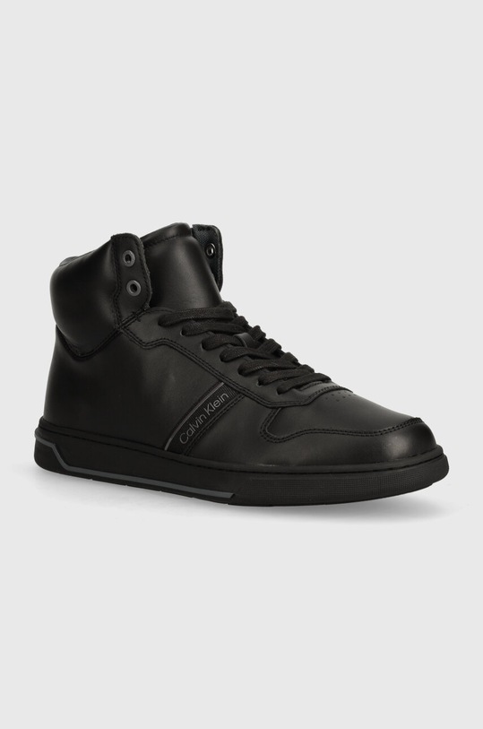 Calvin Klein sneakersy skórzane HM0HM01492 wysoka czarny HM0HM01492