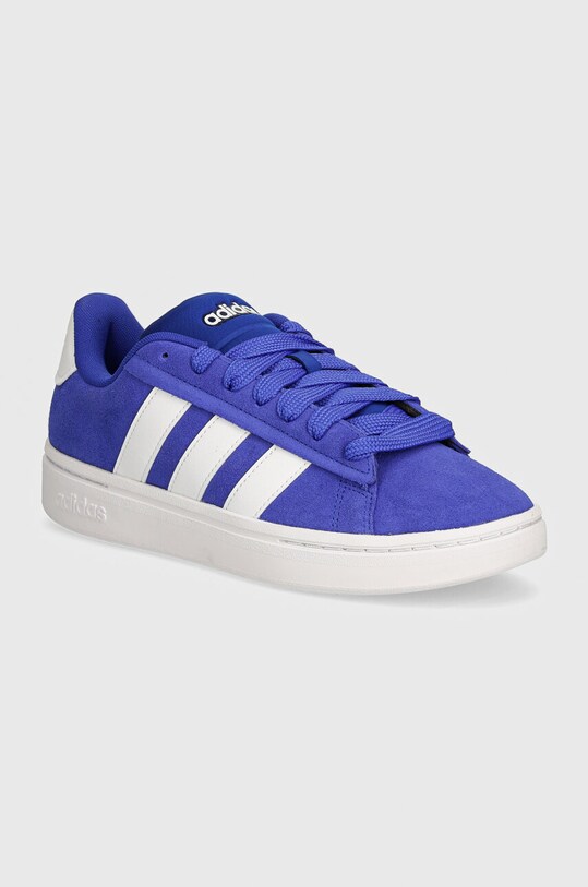 Замшеві кросівки adidas Grand Court Alpha імітація лицьової шкіри блакитний IH3846