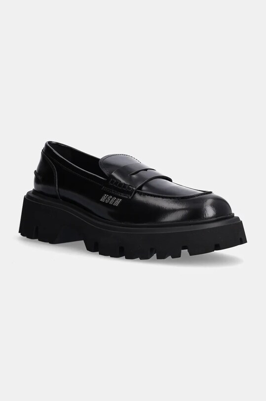 Шкіряні мокасини MSGM лицьова шкіра чорний 3740MS153.513.99