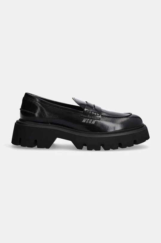Шкіряні мокасини MSGM 3740MS153.513.99 чорний AW24