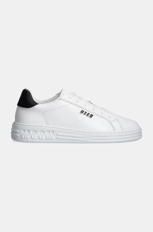 MSGM sneakersy skórzane 3740MS506.787.01 biały AW24
