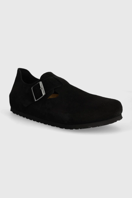 Semišové poltopánky Birkenstock London casual čierna 1028103