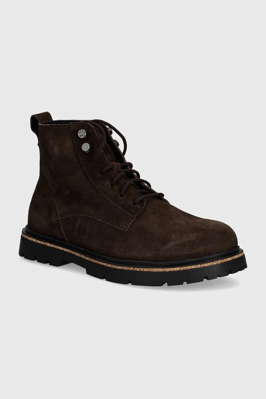 Birkenstock buty zamszowe Highwood Lace Mid skóra zamszowa brązowy 1028931