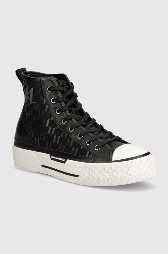 Кеди Karl Lagerfeld KAMPUS MAX лицьова шкіра чорний KL50454.H07