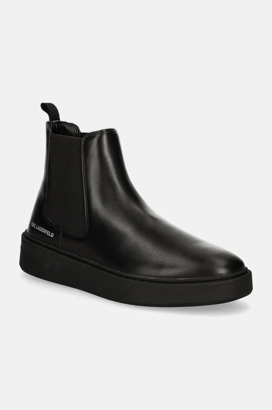 Kožené kotníkové boty Karl Lagerfeld FLINT nezateplené černá KL53340A.000