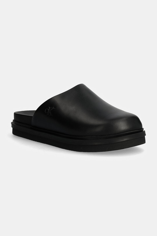 Calvin Klein Jeans klapki skórzane HOME CLOG LTH czarny YM0YM01181