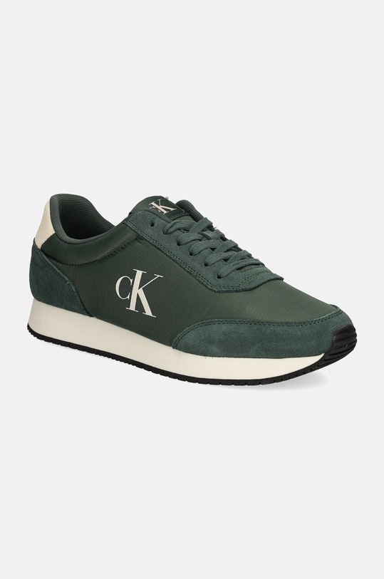 Αθλητικά Calvin Klein Jeans RETRO RUNNER ICONIC SNK δέρμα σαμουά πράσινο YM0YM01119