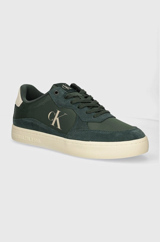 Tenisice Calvin Klein Jeans CLASSIC CUPSOLE ICONIC NYLON brušena koža zelena YM0YM01100