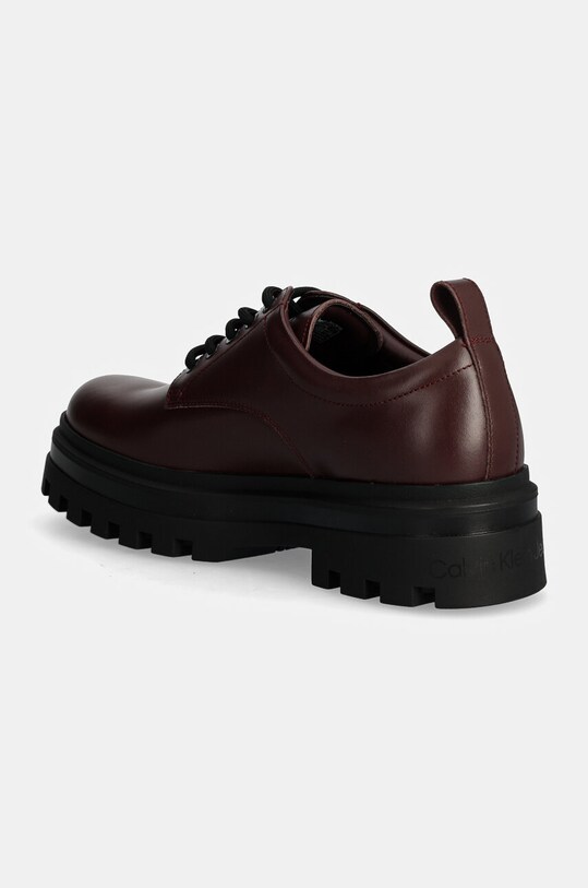 Cipők Calvin Klein Jeans bőr félcipő LUGGED DERBY SHOE LTH YM0YM01085 burgundia
