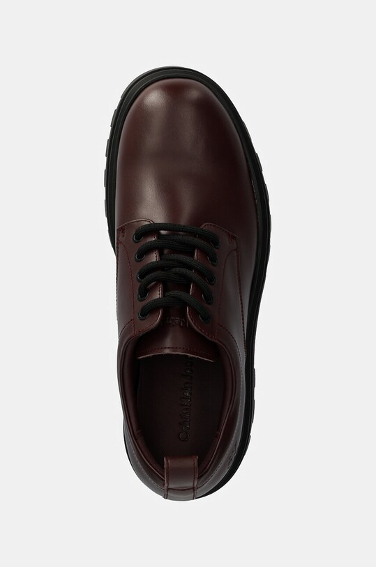 Calvin Klein Jeans bőr félcipő LUGGED DERBY SHOE LTH burgundia YM0YM01085