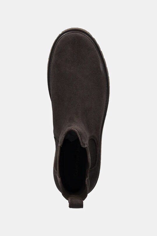 Calvin Klein Jeans ghete chelsea de piele EVA BOOT MID CHELSEA ICONIC DR maro YM0YM01080