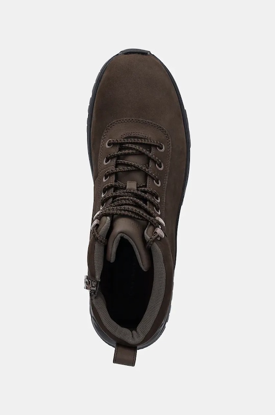 Шкіряні черевики Calvin Klein Jeans HYBRID WP BOOT LACEUP REBELLIOUS коричневий YM0YM01077