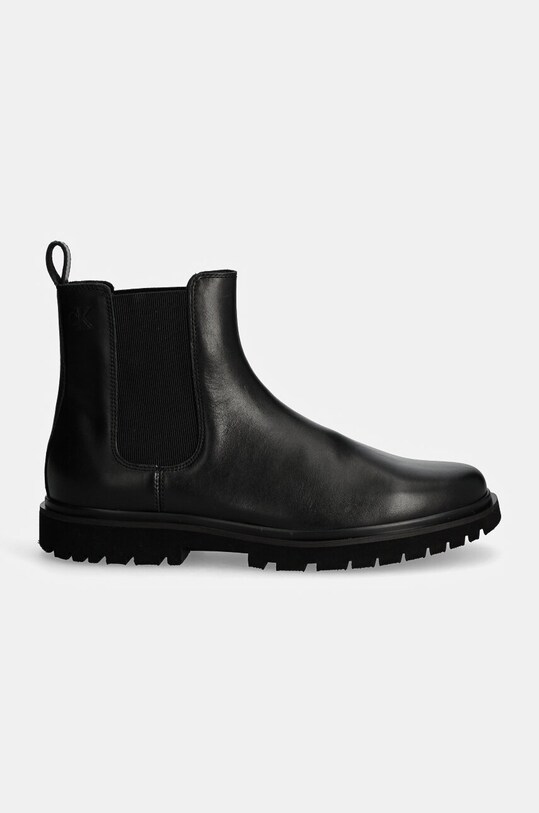 Шкіряні черевики Calvin Klein Jeans EVA BOOT MID CHELSEA UNIFORM DR YM0YM01072 чорний AW24