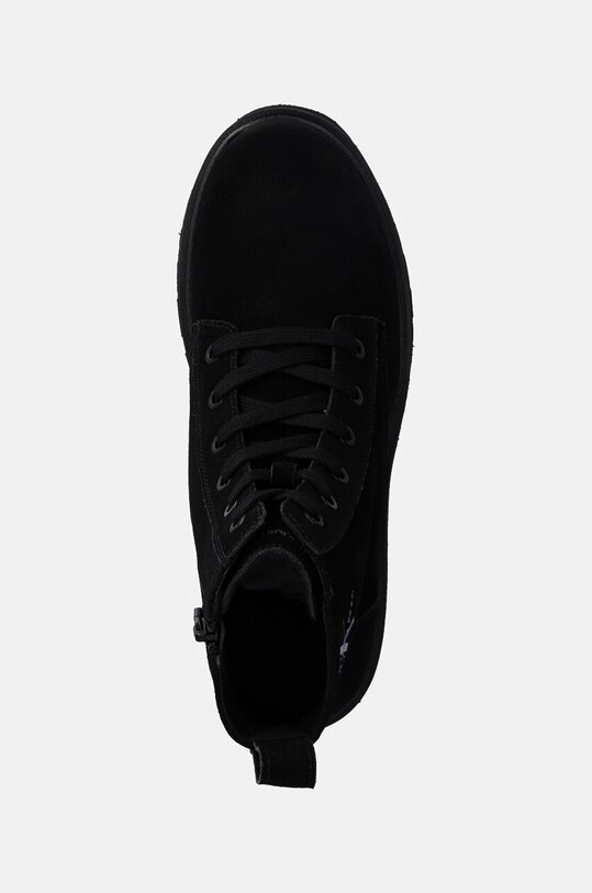 Шкіряні черевики Calvin Klein Jeans EVA BOOT MID LACEUP ICONIC DRESS чорний YM0YM01070
