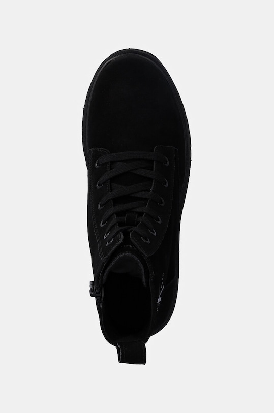 Calvin Klein Jeans trzewiki skórzane EVA BOOT MID LACEUP ICONIC DRESS czarny YM0YM01070