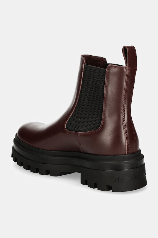 Obuv Kožené topánky chelsea Calvin Klein Jeans LUGGED CHELSEA BOOT LTH YM0YM01069 burgundské