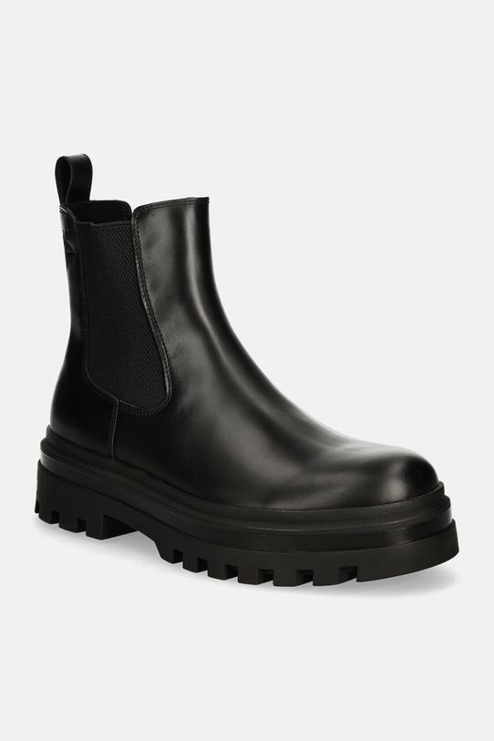 Kožené topánky chelsea Calvin Klein Jeans LUGGED CHELSEA BOOT LTH usňová koža čierna YM0YM01069