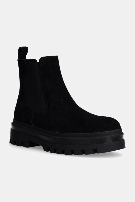 Кожаные полусапоги Calvin Klein Jeans LUGGED CHELSEA BOOT HR SU без утепления чёрный YM0YM01067