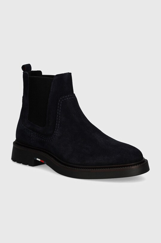 Tommy Hilfiger botine din piele intoarsa HILFIGER COMFORT LWT SUEDE CHEL casual bleumarin FM0FM05104