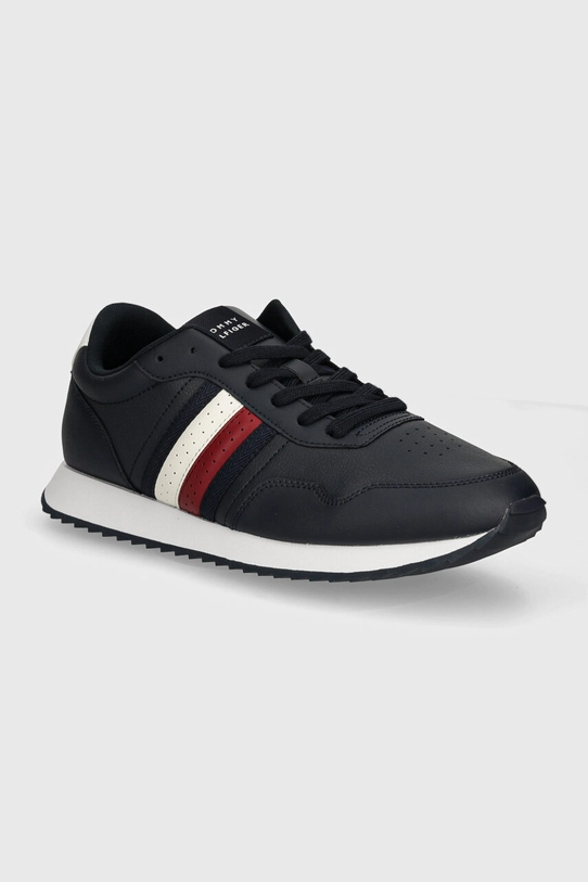 Tommy Hilfiger sneakersy skórzane RUNNER EVO LTH MIX ESS skóra powlekana granatowy FM0FM05121