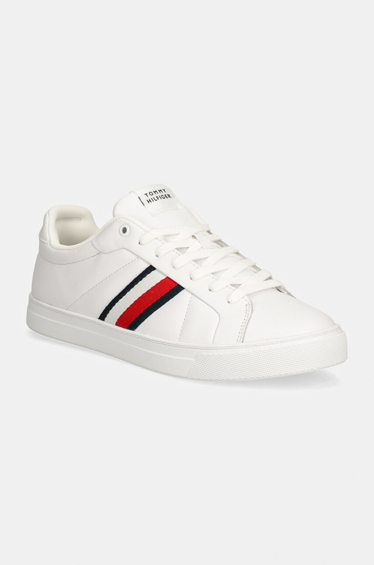 Кросівки Tommy Hilfiger ICON COURT LTH STRIPES лицьова шкіра білий FM0FM05163