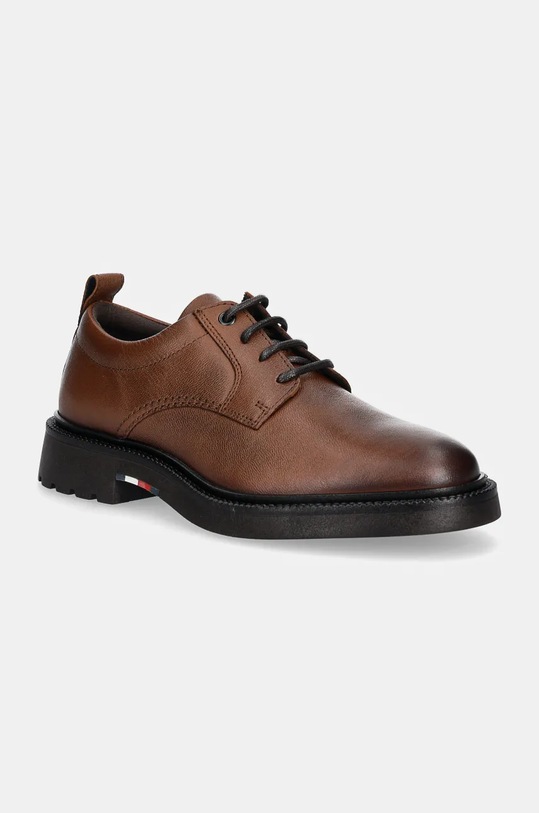Kožené polobotky Tommy Hilfiger HILFIGER COMFORT LWT LTH SHOE přírodní kůže hnědá FM0FM05172