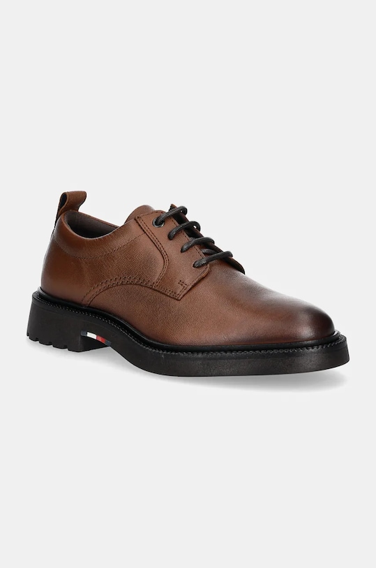 Kožené polobotky Tommy Hilfiger HILFIGER COMFORT LWT LTH SHOE přírodní kůže hnědá FM0FM05172