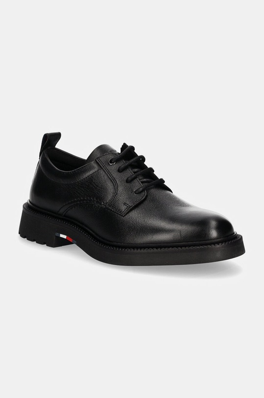 Kožené poltopánky Tommy Hilfiger HILFIGER COMFORT LWT LTH SHOE casual čierna FM0FM05172