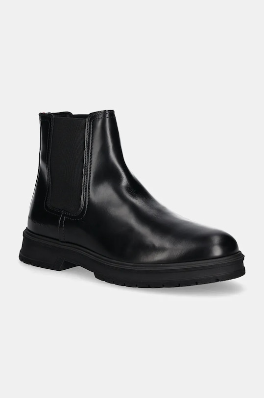 Δερμάτινες μπότες τσέλσι Tommy Hilfiger HILFIGER ABRASIV WARM LTH CHELS λείο δέρμα μαύρο FM0FM05176