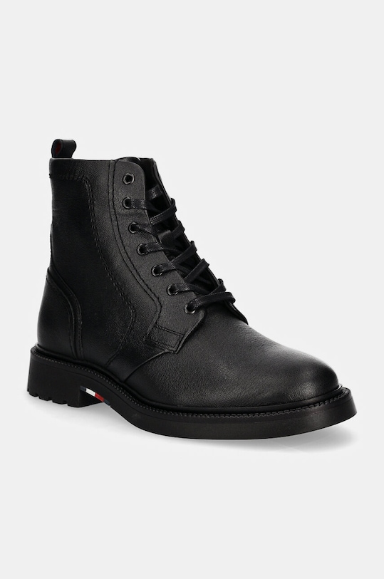 Tommy Hilfiger buty skórzane HILFIGER COMFORT LWT LTH BOOT skóra licowa czarny FM0FM05183