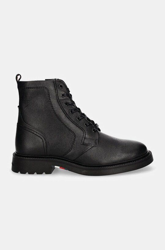 Tommy Hilfiger bőr cipő HILFIGER COMFORT LWT LTH BOOT FM0FM05183 fekete AW24