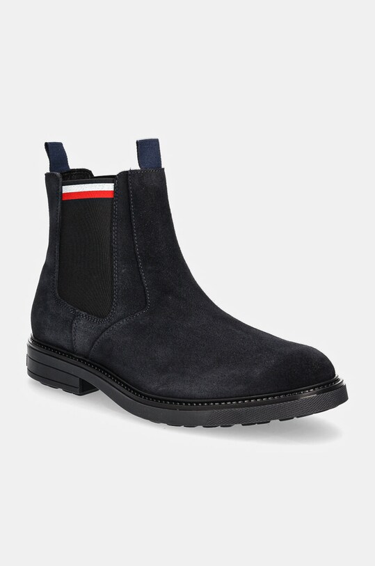 Tommy Hilfiger sztyblety zamszowe HILIFGER OUTDOOR SUEDE CHELSEA skóra zamszowa granatowy FM0FM05191