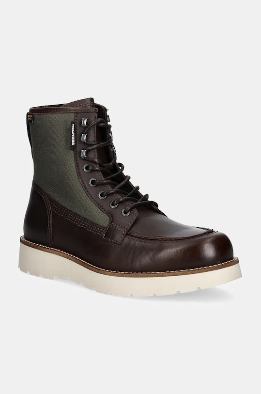 Παπούτσια Tommy Hilfiger TH AMERICAN MIX CORDURA BOOT λείο δέρμα καφέ FM0FM05196