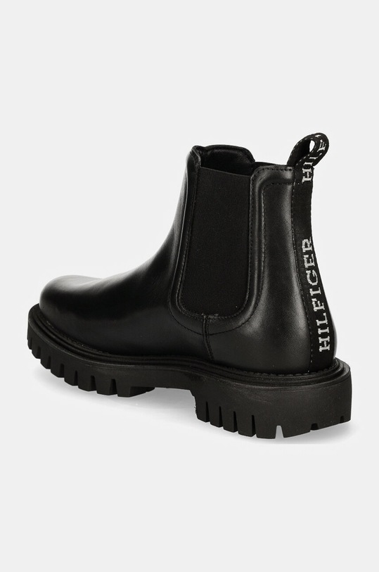 Obuwie Tommy Hilfiger sztyblety skórzane CASUAL HILFIGER CHUNKY LTH CHELS FM0FM05197 czarny