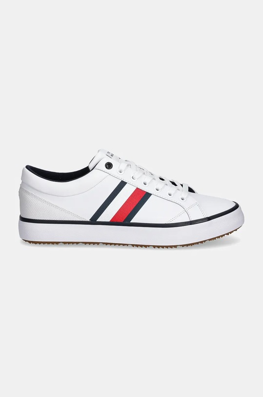 Шкіряні кросівки Tommy Hilfiger TH HI VULC CORE CLEAT STRIPES FM0FM05199 білий NC24