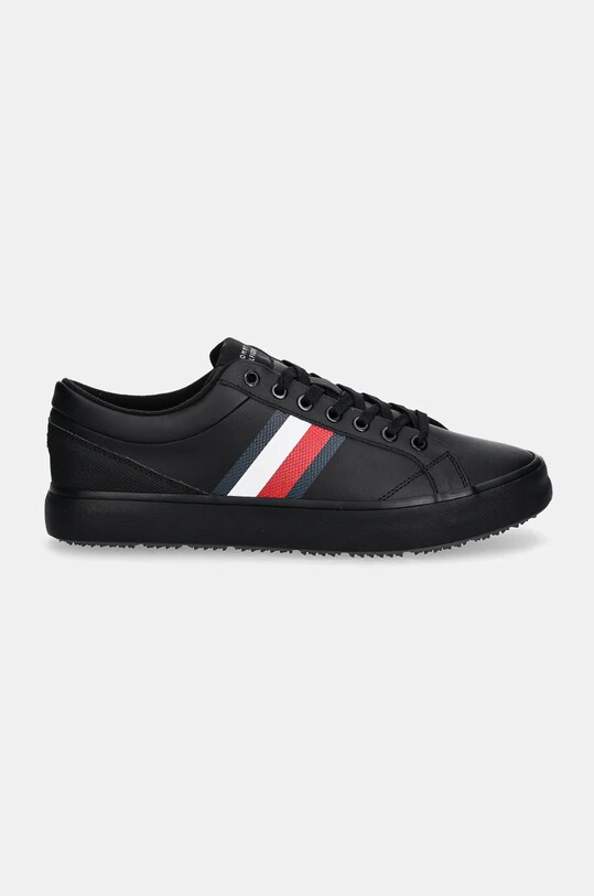 Tommy Hilfiger sneakers din piele TH HI VULC CORE CLEAT STRIPES FM0FM05199 negru NC24