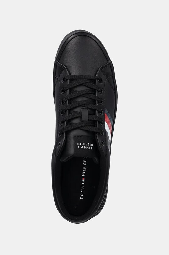 Tommy Hilfiger sneakers din piele TH HI VULC CORE CLEAT STRIPES negru FM0FM05199