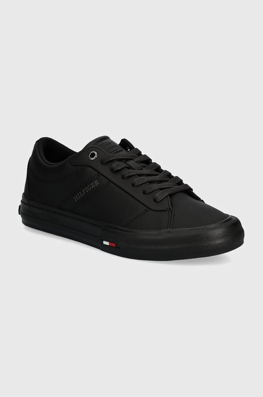 Tommy Hilfiger sneakersy skórzane TH HI VULC STREET RWB LTH LOW niska czarny FM0FM05201