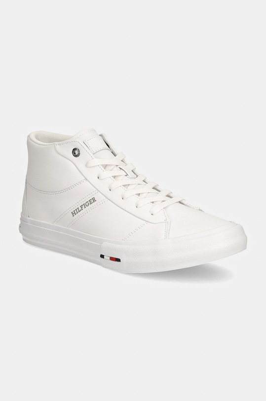 Sneakers boty Tommy Hilfiger TH HI VULC STREET RWB LTH vysoký bílá FM0FM05202