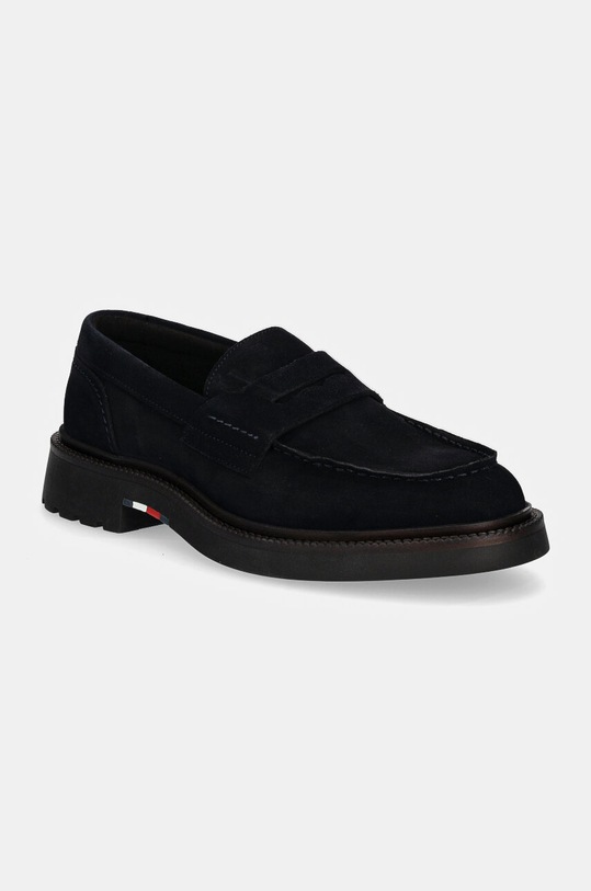 Mokasinke od brušene kože Tommy Hilfiger HILFIGER COMFORT LWT SDE LOAFER brušena koža mornarsko plava FM0FM05263